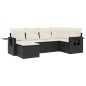 vidaXL Set de sofás de jardín 6 piezas y cojines ratán sintético negro vidaXL Set de sofás de jardín 6 piezas y cojines ratán sintético negro