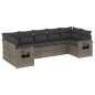 vidaXL Set de sofás de jardín 7 piezas con cojines ratán PE gris vidaXL Set de sofás de jardín 7 piezas con cojines ratán PE gris