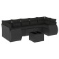 vidaXL Set de sofás de jardín 8 piezas y cojines ratán sintético negro vidaXL Set de sofás de jardín 8 piezas y cojines ratán sintético negro