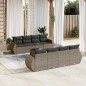 vidaXL Set de muebles de jardín 9 pzas y cojines ratán sintético gris vidaXL Set de muebles de jardín 9 pzas y cojines ratán sintético gris