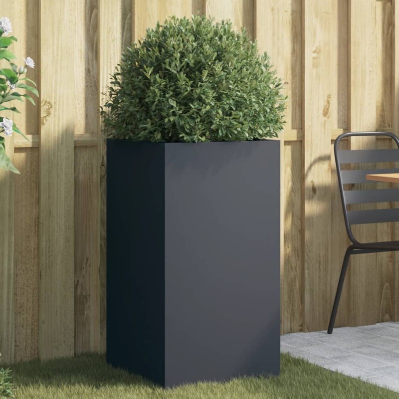 vidaXL Jardinera de acero laminado en frío antracita 42x38x75 cm