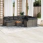 vidaXL Set de sofás de jardín 11 pzas y cojines ratán sintético gris vidaXL Set de sofás de jardín 11 pzas y cojines ratán sintético gris