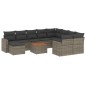vidaXL Set de sofás de jardín 11 pzas y cojines ratán sintético gris vidaXL Set de sofás de jardín 11 pzas y cojines ratán sintético gris