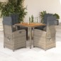 vidaXL Set comedor de jardín 5 piezas con cojines ratán sintético gris vidaXL Set comedor de jardín 5 piezas con cojines ratán sintético gris