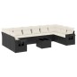 vidaXL Set de sofás de jardín 11 pzas y cojines ratán sintético negro vidaXL Set de sofás de jardín 11 pzas y cojines ratán sintético negro