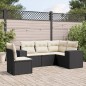 vidaXL Set de muebles de jardín 5 pzas y cojines ratán sintético negro vidaXL Set de muebles de jardín 5 pzas y cojines ratán sintético negro