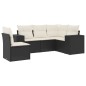 vidaXL Set de muebles de jardín 5 pzas y cojines ratán sintético negro vidaXL Set de muebles de jardín 5 pzas y cojines ratán sintético negro