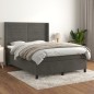 vidaXL Cama box spring con colchón terciopelo gris oscuro 140x190 cm vidaXL Cama box spring con colchón terciopelo gris oscuro 140x190 cm