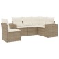 vidaXL Juego de sofás jardín con cojines 5 pzas ratán sintético beige vidaXL Juego de sofás jardín con cojines 5 pzas ratán sintético beige