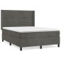 vidaXL Cama box spring con colchón terciopelo gris oscuro 140x190 cm vidaXL Cama box spring con colchón terciopelo gris oscuro 140x190 cm