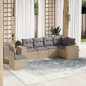 vidaXL Juego de sofás jardín con cojines 6 pzas ratán sintético beige