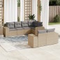 vidaXL Set sofás de jardín 7 piezas y cojines ratán sintético beige vidaXL Set sofás de jardín 7 piezas y cojines ratán sintético beige
