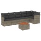 vidaXL Set de sofás de jardín 7 piezas con cojines ratán PE gris vidaXL Set de sofás de jardín 7 piezas con cojines ratán PE gris