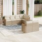 vidaXL Set sofás de jardín 7 piezas y cojines ratán sintético beige vidaXL Set sofás de jardín 7 piezas y cojines ratán sintético beige