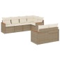 vidaXL Set sofás de jardín 7 piezas y cojines ratán sintético beige vidaXL Set sofás de jardín 7 piezas y cojines ratán sintético beige