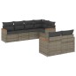 vidaXL Set de sofás de jardín 7 piezas con cojines ratán PE gris vidaXL Set de sofás de jardín 7 piezas con cojines ratán PE gris