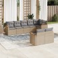 vidaXL Juego de sofás de jardín con cojines beige 8 pzas ratán PE vidaXL Juego de sofás de jardín con cojines beige 8 pzas ratán PE