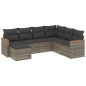 vidaXL Set de sofás de jardín 7 piezas con cojines ratán PE gris vidaXL Set de sofás de jardín 7 piezas con cojines ratán PE gris
