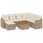 vidaXL Juego de sofás de jardín con cojines beige 8 pzas ratán PE vidaXL Juego de sofás de jardín con cojines beige 8 pzas ratán PE