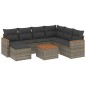 vidaXL Set de sofás de jardín 8 pzas y cojines ratán sintético gris vidaXL Set de sofás de jardín 8 pzas y cojines ratán sintético gris