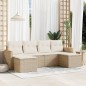 vidaXL Juego de sofás jardín con cojines 6 pzas ratán sintético beige vidaXL Juego de sofás jardín con cojines 6 pzas ratán sintético beige