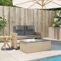 vidaXL Sillón reclinable de jardín con cojines ratán sintético beige vidaXL Sillón reclinable de jardín con cojines ratán sintético beige