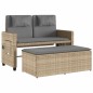 vidaXL Sillón reclinable de jardín con cojines ratán sintético beige vidaXL Sillón reclinable de jardín con cojines ratán sintético beige