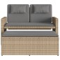 vidaXL Sillón reclinable de jardín con cojines ratán sintético beige vidaXL Sillón reclinable de jardín con cojines ratán sintético beige