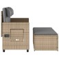 vidaXL Sillón reclinable de jardín con cojines ratán sintético beige vidaXL Sillón reclinable de jardín con cojines ratán sintético beige