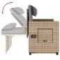 vidaXL Sillón reclinable de jardín con cojines ratán sintético beige vidaXL Sillón reclinable de jardín con cojines ratán sintético beige