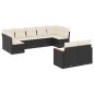 vidaXL Set de sofás de jardín 8 piezas y cojines ratán sintético negro vidaXL Set de sofás de jardín 8 piezas y cojines ratán sintético negro