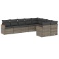 vidaXL Set de muebles de jardín 9 pzas y cojines ratán sintético gris vidaXL Set de muebles de jardín 9 pzas y cojines ratán sintético gris