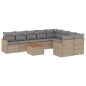 vidaXL Juego de sofás jardín con cojines beige 10 pzas ratán sintético vidaXL Juego de sofás jardín con cojines beige 10 pzas ratán sintético
