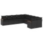 vidaXL Set de sofás de jardín 10 pzas cojines ratán sintético negro vidaXL Set de sofás de jardín 10 pzas cojines ratán sintético negro