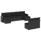 vidaXL Set de sofás de jardín 8 piezas y cojines ratán sintético negro vidaXL Set de sofás de jardín 8 piezas y cojines ratán sintético negro