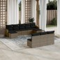 vidaXL Set de sofás de jardín 10 pzas con cojines ratán sintético gris vidaXL Set de sofás de jardín 10 pzas con cojines ratán sintético gris