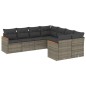 vidaXL Set de sofás de jardín 8 pzas y cojines ratán sintético gris