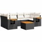 vidaXL Set de comedor de jardín 7 pzas y cojines ratán sintético negro vidaXL Set de comedor de jardín 7 pzas y cojines ratán sintético negro