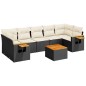 vidaXL Set de sofás de jardín 8 piezas y cojines ratán sintético negro vidaXL Set de sofás de jardín 8 piezas y cojines ratán sintético negro