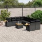 vidaXL Set de sofás de jardín 8 piezas y cojines ratán sintético negro vidaXL Set de sofás de jardín 8 piezas y cojines ratán sintético negro