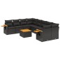 vidaXL Set de sofás de jardín 8 piezas y cojines ratán sintético negro vidaXL Set de sofás de jardín 8 piezas y cojines ratán sintético negro