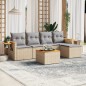 vidaXL Juego de sofás jardín con cojines 6 pzas ratán sintético beige vidaXL Juego de sofás jardín con cojines 6 pzas ratán sintético beige