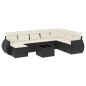 vidaXL Set de sofás de jardín 8 piezas y cojines ratán sintético negro vidaXL Set de sofás de jardín 8 piezas y cojines ratán sintético negro