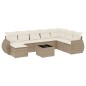 vidaXL Set de sofás de jardín 9 pzas con cojines ratán sintético beige vidaXL Set de sofás de jardín 9 pzas con cojines ratán sintético beige
