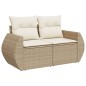 vidaXL Set de sofás de jardín 9 pzas con cojines ratán sintético beige vidaXL Set de sofás de jardín 9 pzas con cojines ratán sintético beige