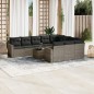 vidaXL Set de sofás de jardín 11 pzas y cojines ratán sintético gris vidaXL Set de sofás de jardín 11 pzas y cojines ratán sintético gris