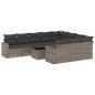 vidaXL Set de sofás de jardín 11 pzas y cojines ratán sintético gris vidaXL Set de sofás de jardín 11 pzas y cojines ratán sintético gris