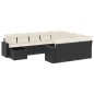 vidaXL Set de sofás de jardín 11 pzas y cojines ratán sintético negro vidaXL Set de sofás de jardín 11 pzas y cojines ratán sintético negro