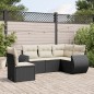 vidaXL Set de muebles de jardín 5 pzas y cojines ratán sintético negro vidaXL Set de muebles de jardín 5 pzas y cojines ratán sintético negro