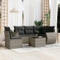 vidaXL Set de muebles de jardín 6 pzas y cojines ratán sintético gris vidaXL Set de muebles de jardín 6 pzas y cojines ratán sintético gris